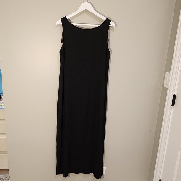 Jessica Howard Maxi Dress Black Crepe Beachy Gothic Classic Layering - Size 12 - Picture 2 of 5